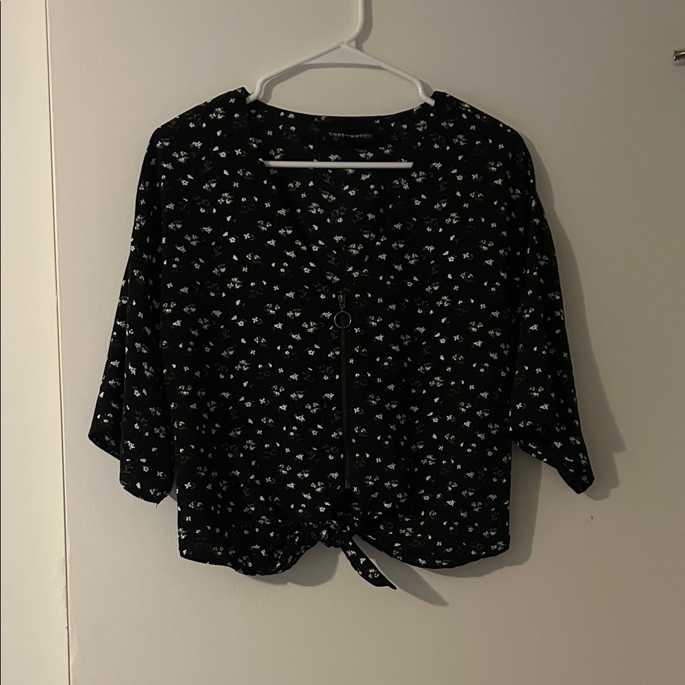 Floral Black Women's Top